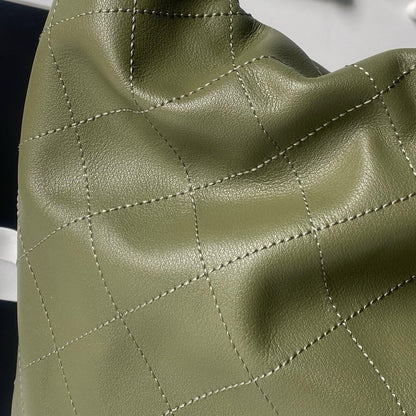 CHANEL 25S HOBO BAG 45 IN DARK GREEN LAMBSKIN