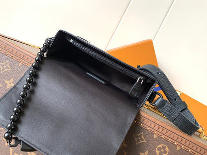 LOUIS VUITTON LV 25S STEAMER BAG 18 IN DAMOFLAGE BLACK CANVAS