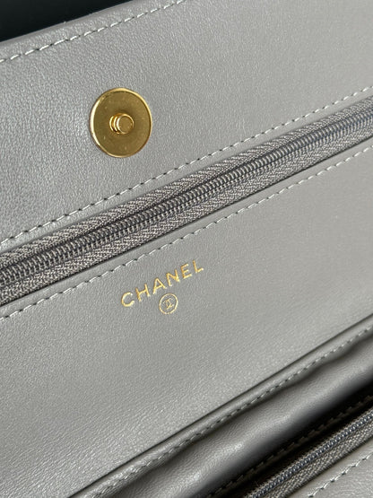 CHANEL WOC ENTRUPY 19 BAG IN SPANISH GREY CALFSKIN