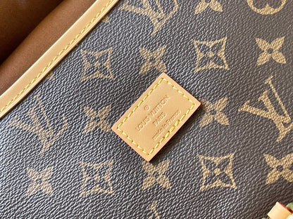 LOUIS VUITTON SAUMUR BB 28 IN BROWN MONOGRAM CANVAS AND LEATHER TRIM GOLD HARDWARE