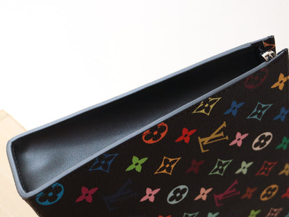 LOUIS VUITTON TOILETRY POUCH 25 IN BLACK MIX COLORFUL CALFSKIN