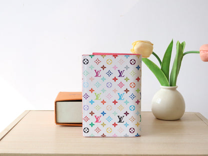 LOUIS VUITTON DOLL PASSPORT WALLET IN WHITE MIX COLORFUL CALFSKIN