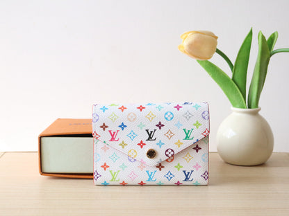 LOUIS VUITTON ROSALIE ZIPPY 12 IN WHITE MIX COLORFUL CALFSKIN