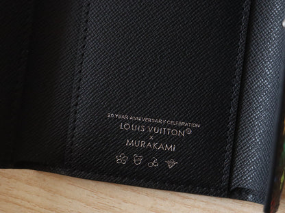LOUIS VUITTON ROSALIE ZIPPY 12 IN BLACK MIX COLORFUL CALFSKIN
