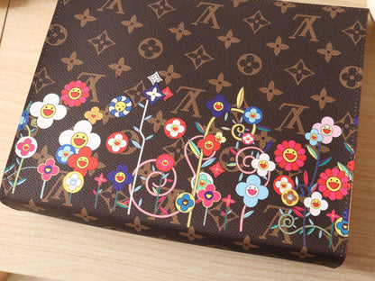 LOUIS VUITTON TOILETRY POUCH 25 CM BAG IN BROWN MONOGRAM CALFSKIN WITH STICKER