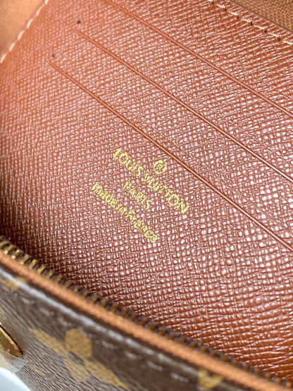 LOUIS VUITTON WALLET ON CHAIN IVY 23.5 IN BROWN MONOGRAM CANVAS GOLD LOCK