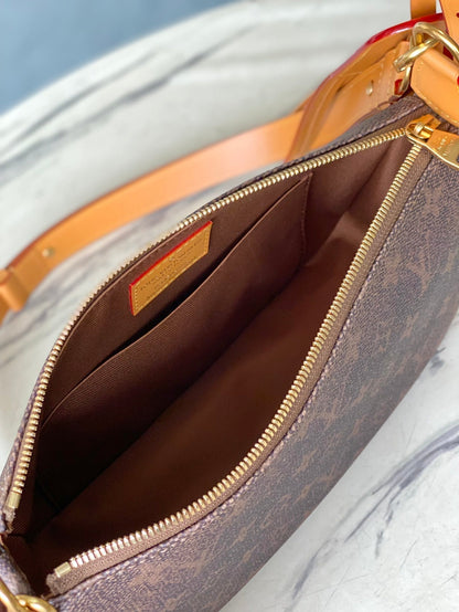 LOUIS VUITTON POCHETTE ACCESSOIRE XL 28 IN BROWN MONOGRAM DUST CANVAS