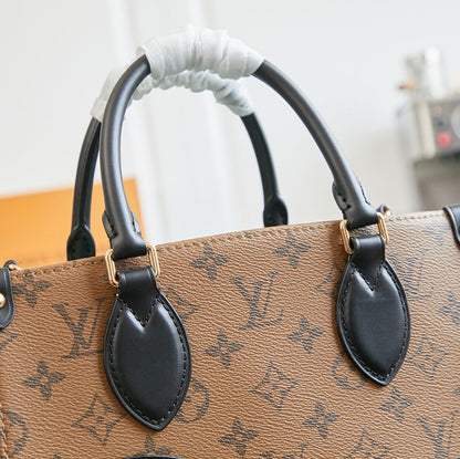 LOUIS VUITTON ONTHEGO PM 25 IN BROWN MONOGRAM CANVAS WITH DUCK SHAPE