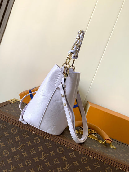 LOUIS VUITTON LV 25S NÉONOÉ BB 20 IN MISTY PURPLE CALFSKIN GOLD HARDWARE