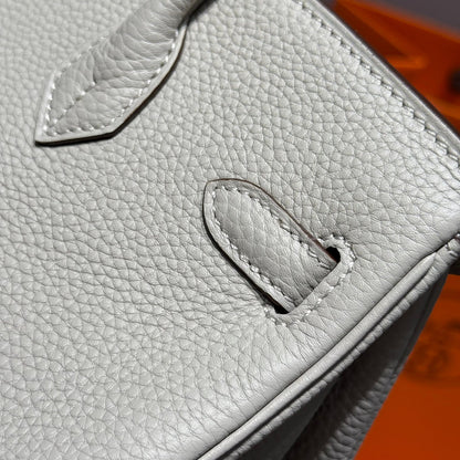 HERMES BIRKIN 25CM IN CREAM TOGO LEATHER SILVER HARDWARE