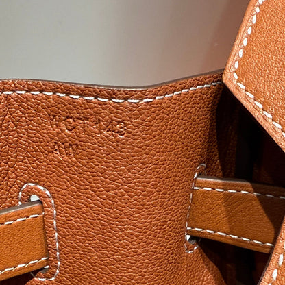 HERMES BIRKIN 35CM IN VEAU BARENIA SWIFT CALFSKIN ERCU TOILE CANVAS