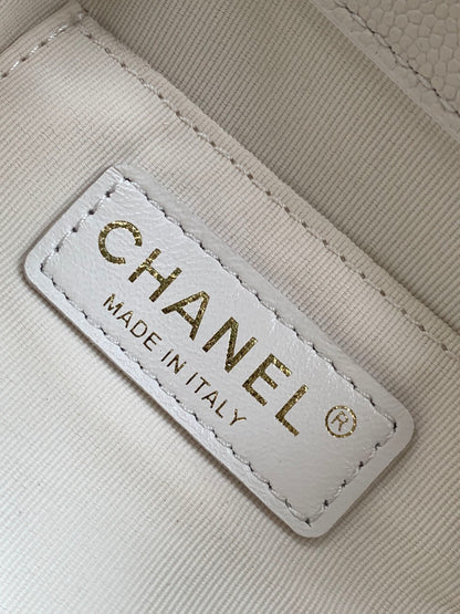 CHANEL DUMA BACKPACK 21 IN WHITE CALFSKIN