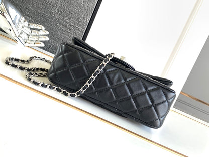 CHANEL SMALL 20 FLAP BAG IN BLACK CALFSKIN
