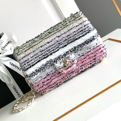 CHANEL MINI 21 FLAP BAG IN COLORFUL WOOL TWEED