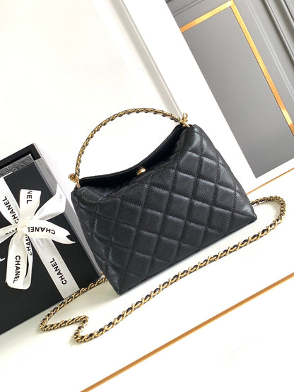 CHANEL MINI 19 CLUTCH WITH STRAP IN BLACK CALFSKIN