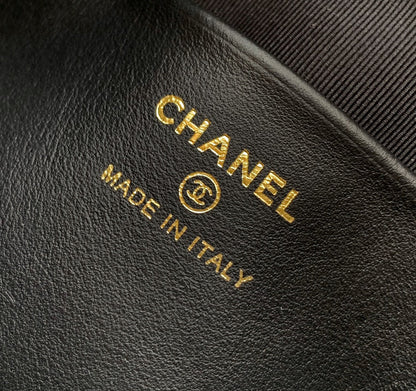 CHANEL MINI 19 CLUTCH WITH STRAP IN BLACK CALFSKIN