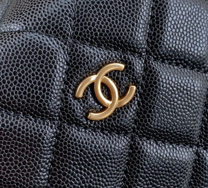 CHANEL MINI 19 CLUTCH WITH STRAP IN BLACK CALFSKIN