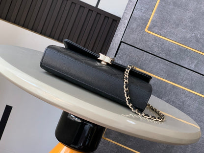 CHANEL 25S KELLY BAG 18 IN BLACK CAVIAR LEATHER WITH GOLD HARDWARE