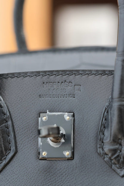 HERMES BIRKIN FAUBOURG TOUCH 20 IN BLACK CALFSKIN WITH SILVER HARDWARE