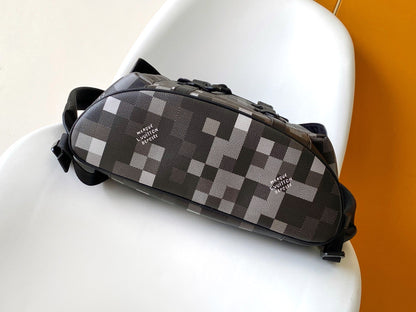 LOUIS VUITTON LV 25S CHRISTOPHER BACKPACK 47 IN DAMOFLAGE BLACK CALFSKIN