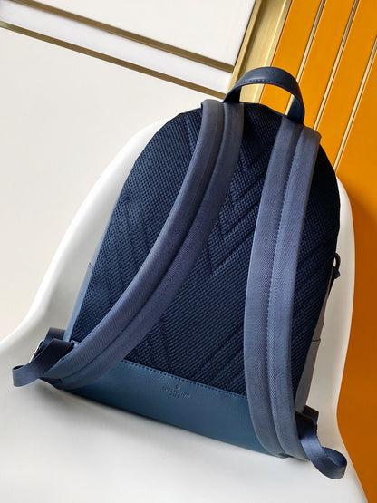 LOUIS VUITTON LV 25S TAKEOFF BACKPACK 43 IN ATLANTIC BLUE CALFSKIN