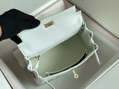 HERMES BIRKIN 25 BAG IN WHITE CALFSKIN WITH COLORFUL STICKER