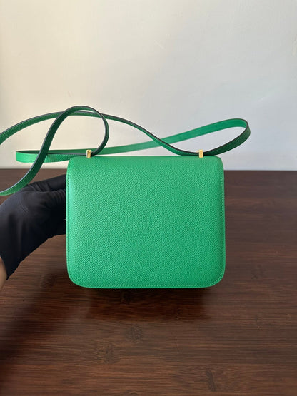HERMES CONSTANCE 18 GREEN EPSOM GOLD HARDWARE