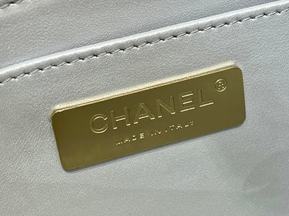 CHANEL 25S  STAR SILVER 23 IN METALLIC SILVER CALFSKIN