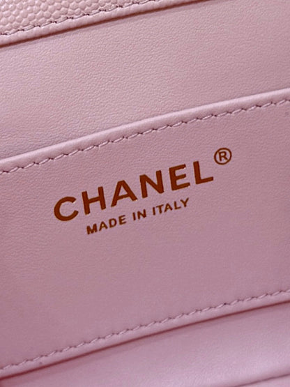CHANEL 25S COCO CRUSH HANDLE 18 IN PINK CALFSKIN GOLD HARDWARE