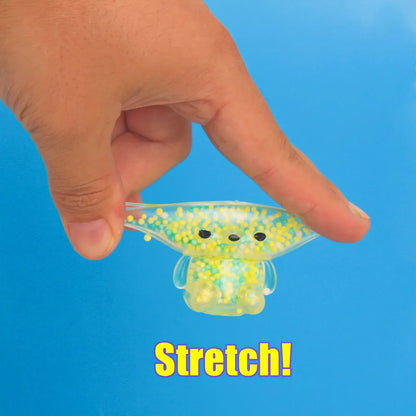 Mini Glitter Gummy Bear Stress Balls - 6 Pack Squishy Fidget Toys