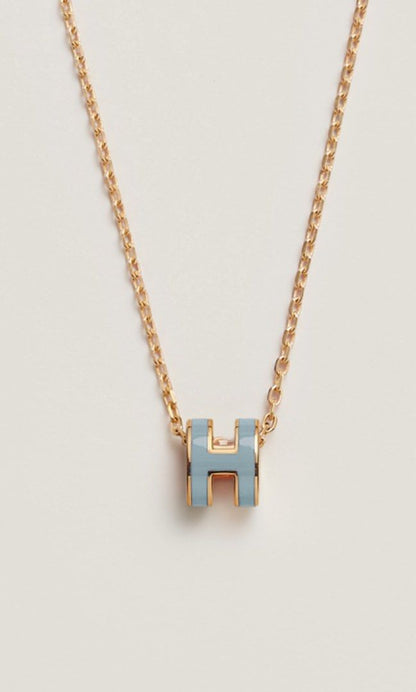18K Mini Pop Hermes Blue Necklace