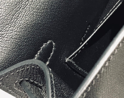HERMES KELLY MINI 20 BLACK EPSOM SILVER HARDWARE