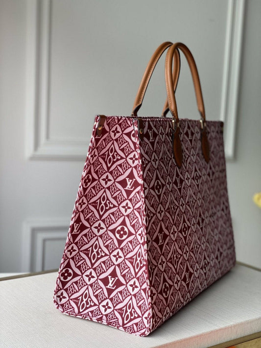LOUIS VUITTON LV SINCE 1854 ONTHEGO GM BORDEAUX RED TEXTILE